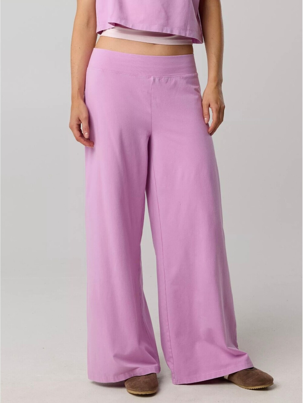 AE OFFLINE By Aerie OG Cotton Super Wide Leg Pant American Eagle NWT Planet Pink